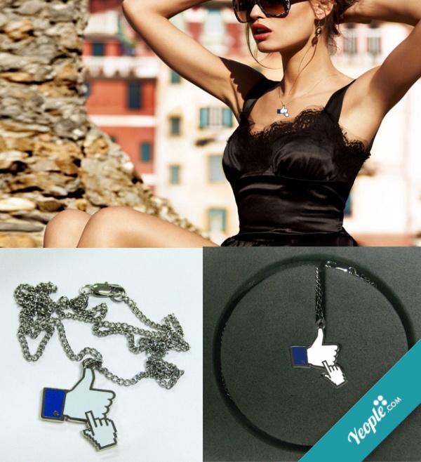 facebook pendace necklace I like you love gift style original girlfriend boyfriend regalo bijoux